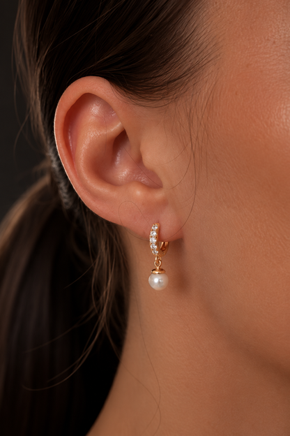Mia – 18k apzeltīti mini riņķīši ar pērlīti