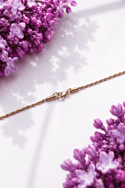 Anete – 18k apzeltīta vītā ķēdīte sievietēm (60 cm) apzeltītas rotaslietas sievietēm