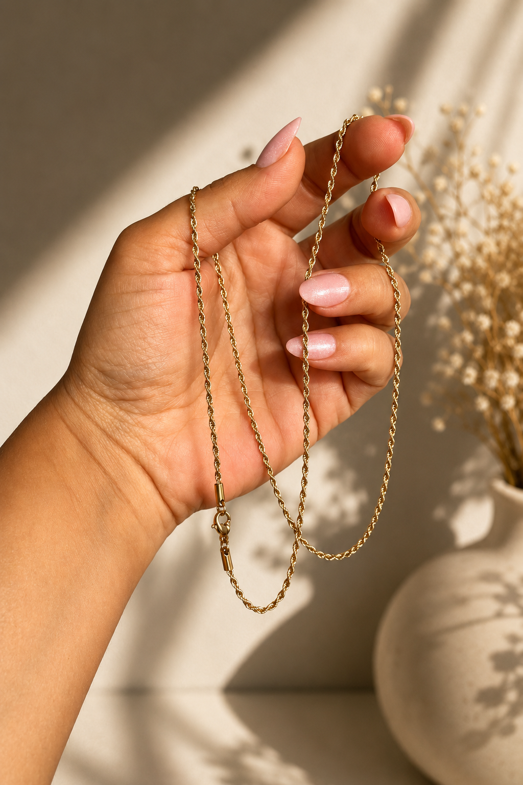Anete – 18k apzeltīta vītā ķēdīte sievietēm (60 cm)