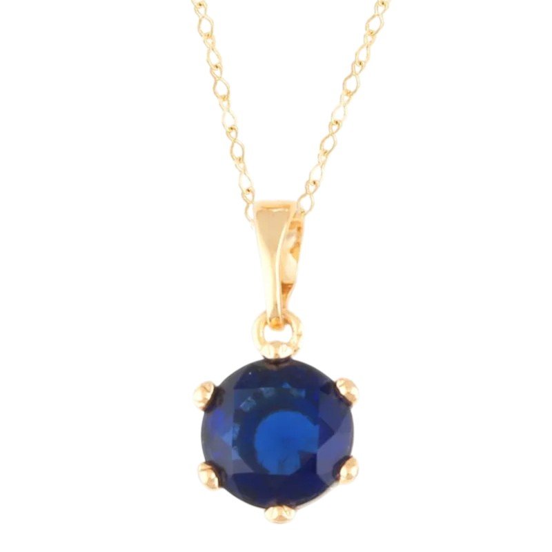 Deep Blue – apzeltīta kaklarota ar tumši zilu kristālu - 18k - apzeltita - rotas