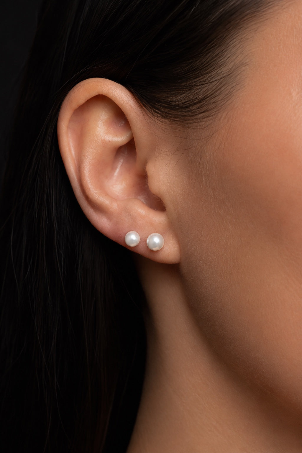Pērļu nagliņu auskari ausī 4 mm un 5 mm